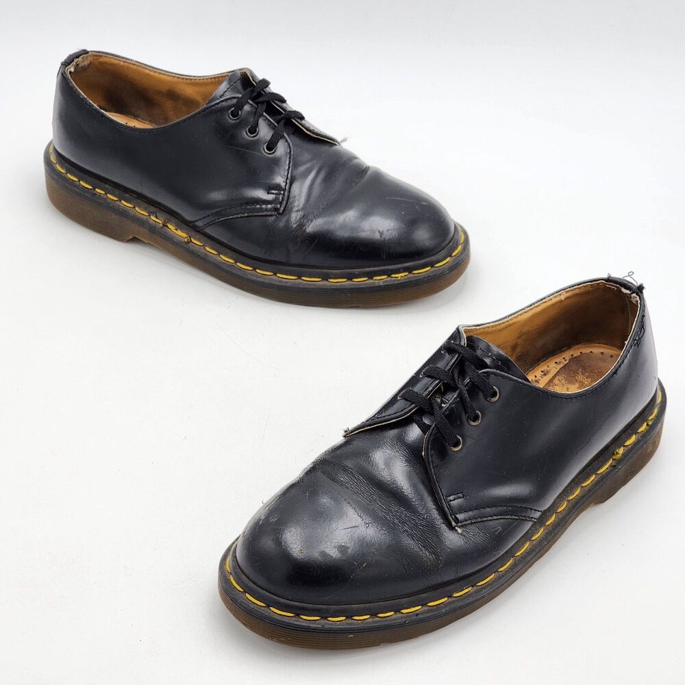 Dr. Martens 1461 Vintage England Leather 3-Eyed Oxford Shoes Black Men 7 Women 8